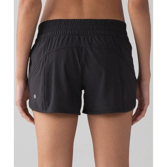 Lululemon Tracker Short Black High Rise Athletic Running Shorts Womens Size 10 - Picture 1 of 9